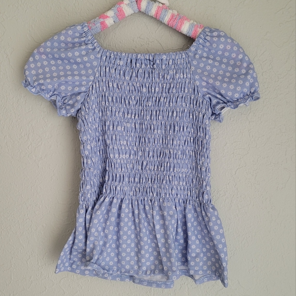Xtraordinary Shirred Toddler Shirt. Light Blue. - Picture 2 of 4